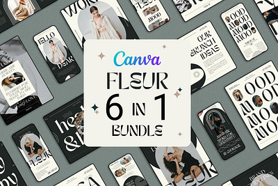 Fleur - 6 in 1 Canva Creator Pack brand guidelines branding branding guide canva book creator canva brand guide canva creator canva presentation canva templates instagram post instagram posts instagram stories instagram story presentation template