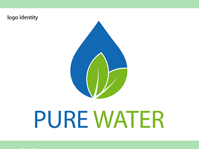 Logo Design - Brand identity - Pure Water branding fresh identity. graphic design logo