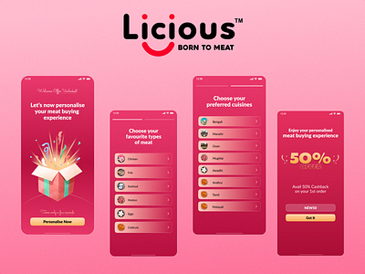 Improved Licious Personalised User Flow graphic design typography ui