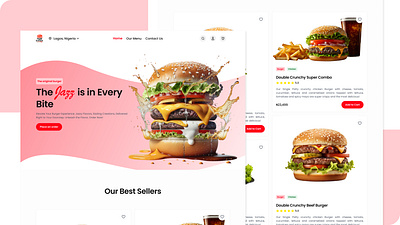 Jazzys Burger Landing page Redesign design figma ui
