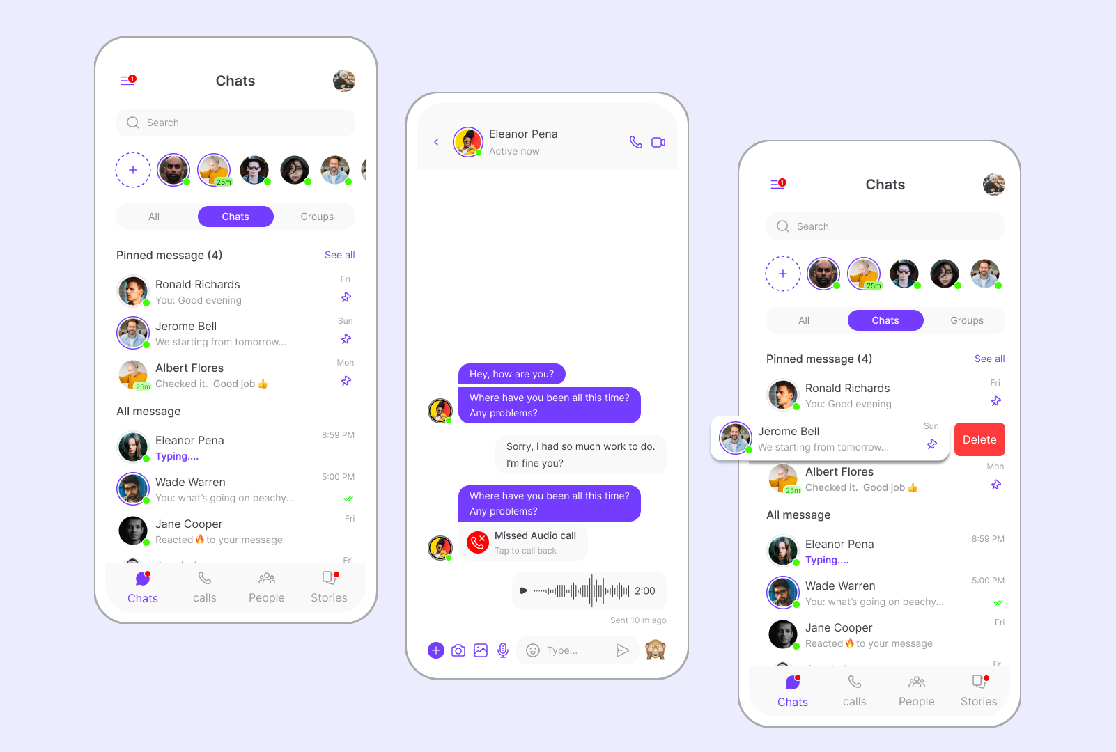 Mobile Chat by Nino Gorgadze on Dribbble