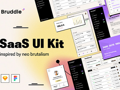 Bruddle - Neo brutalism UI kit agile app bruddle neo brutalism ui kit crm crypto finance fintech kanban multipurpose multipurpose templates product design project management software ui design