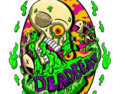 Vomit Deadbeat deadbeat graphic design illustration lowbrow skull vomit