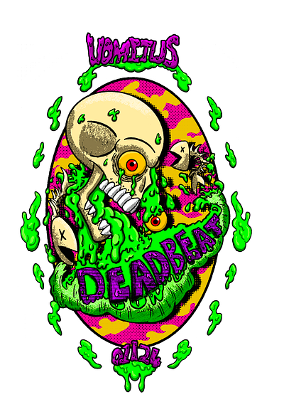 Vomit Deadbeat deadbeat graphic design illustration lowbrow skull vomit