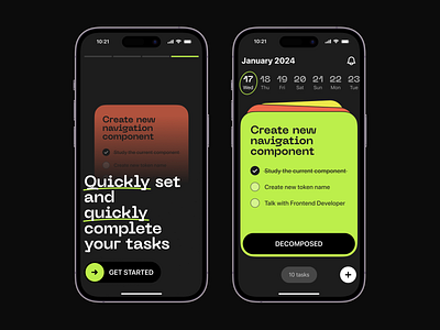 Task Manager App app design illustration iphone mobile productivity typography ui ux
