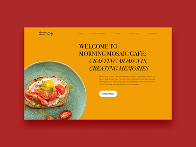 Breakfast Cafe Landing Page Design cafe design landing page ui ux web design