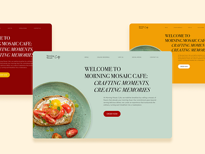 Breakfast Cafe Landing Page Design cafe design landing page ui ux web design