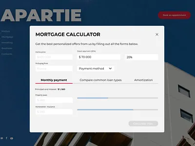 Apartie mortgage calculator calculator concept dailyui design interface ui ux web