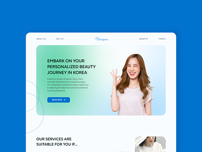 Personalized Beauty Tours Website Design beauty design korea one page website skincare ui ux web design