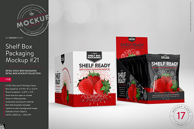 Retail Shelf Box 21 Packaging Mockup box cardboard carton chips doecut packaging paper perforation pouch products retail ready shelf shelfready supermarket