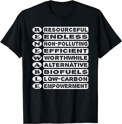 Definition on Renewable Energy T-Shirt clean energy graphic design green energy hydropwer renewable energy renewable tee solar power typography typography design wind power