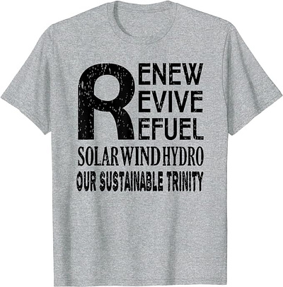 Renewable Energy Sustainable T-Shirt clean energy graphic design green energy hydropwer renewable energy solar energy solar power typography typography desging typography t shirt typography tee wind energy wind power