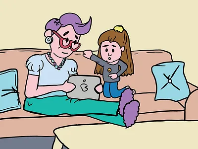 Aunty iPad time illustration procreate