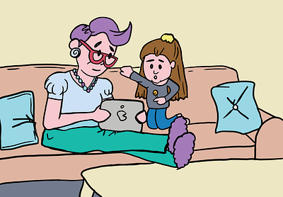 Aunty iPad time illustration procreate