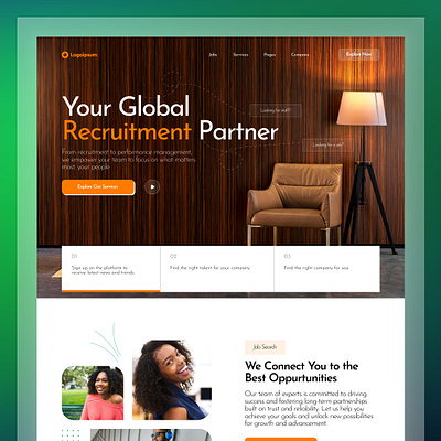 Recruitment Firm Landing Page design figma ui hr hr partner hr solution recruitment ui uiux ux web design