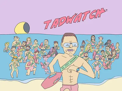 TAD WATCH - Work Bay Watch parody illustration procreate