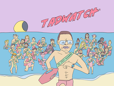 TAD WATCH - Work Bay Watch parody illustration procreate