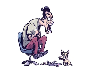 Gift cartoon character character design dog gift mouse rat surprise