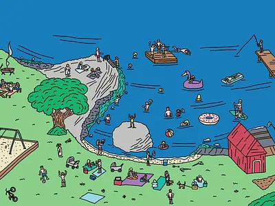 Memory sketch - Summer time Grønnavika illustration procreate