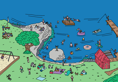 Memory sketch - Summer time Grønnavika illustration procreate