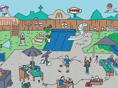 Memory sketch - Roswell Eclipse illustration procreate