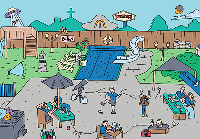 Memory sketch - Roswell Eclipse illustration procreate