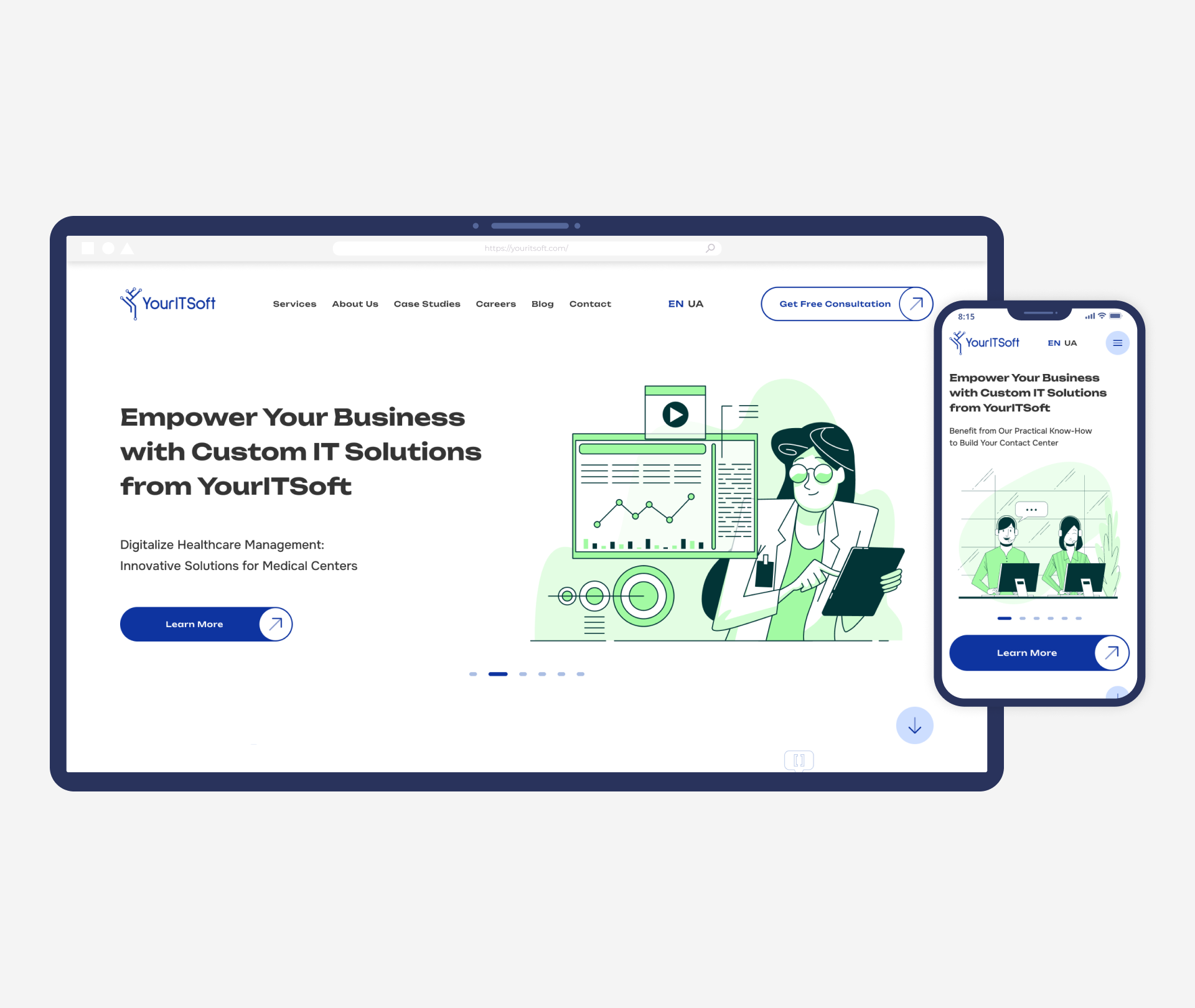 Corporate website design for YourITSoft company agency ai corporatesite design it ui userexperience userinterface web webdesign