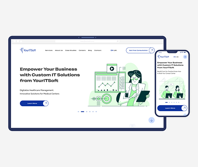 Corporate website design for YourITSoft company agency ai corporatesite design it ui userexperience userinterface web webdesign
