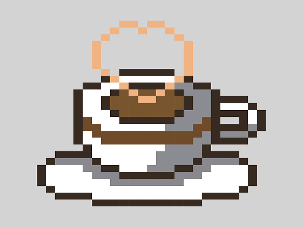 Pixel art coffee cup by Karol Bendowski on Dribbble