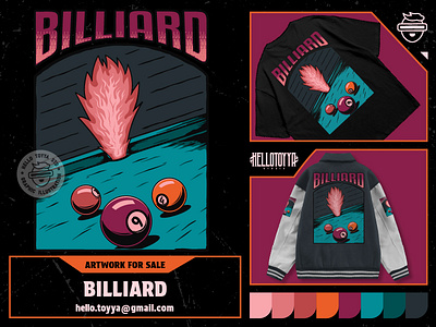 BILLIARD ILLUSTRATION apparel artwork artwork for sale ball billiard billiard tournament branding clothing customartwork design fire game graphic design illustration logo pool print tshirt product design social media design tshirt design