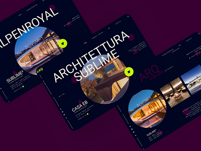 ARQ Sublime architecture website blue website dark theme neon website ui ui design ux ux design website design