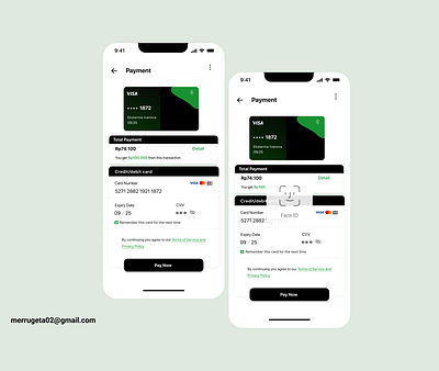 Card Payment Method animation application card design card payment design face id feedback figma green black mobile card payment mobile design payment method ui ux