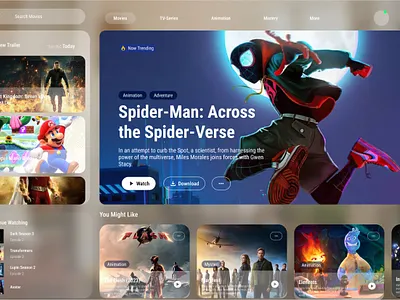 Spatial Design for on-demand over-the-top streaming service design spatial ui ui