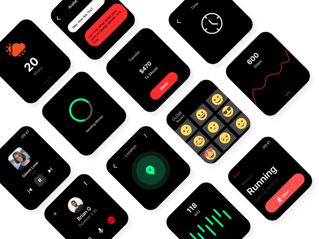 Apple OS watch screen design by Md. Arafat Mollah on Dribbble