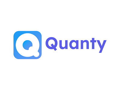 Quanty Logo blue branding design graphic design logo purple vector web design