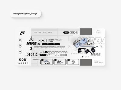 NIKE AIR JORDAN 1 X DIOR UI Design app branding design minimal typography ui ux web website