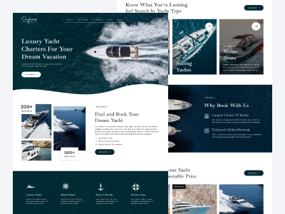 Luxury Yacht Charter - Landing page design landing page ui yacht charters