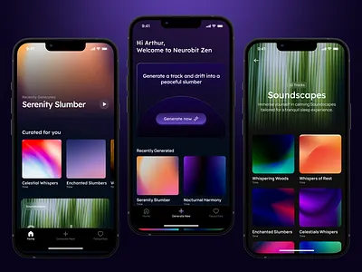 Zen Mobile App app app design branding design illustration logo meditation app mobile music app sleep app ui ux