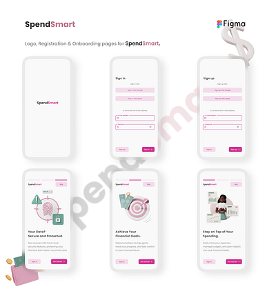 SpendSmart app figma fintech logo onboarding typography ui uiux ux