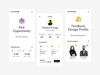 App UI app app design branding clean design agency dstudio freelancer hiring website job search minimal mobile app product design profile top agency typography ui ui ux user experience ux web app