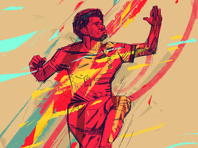 Liverpool pwr brushes champions character energy football football illustration football player illustrated football illustrated sports illustration illustrator liverpool luis diaz people portrait portrait illustration soccer sports sports energy sports illustration