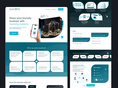 Landing UI/UX design for a Laundry Locker Business 🧺 branding business design e graphic graphic design illustration landing landing page laundry laundry website logo ui uiux uiux design ux ux design web design website website design