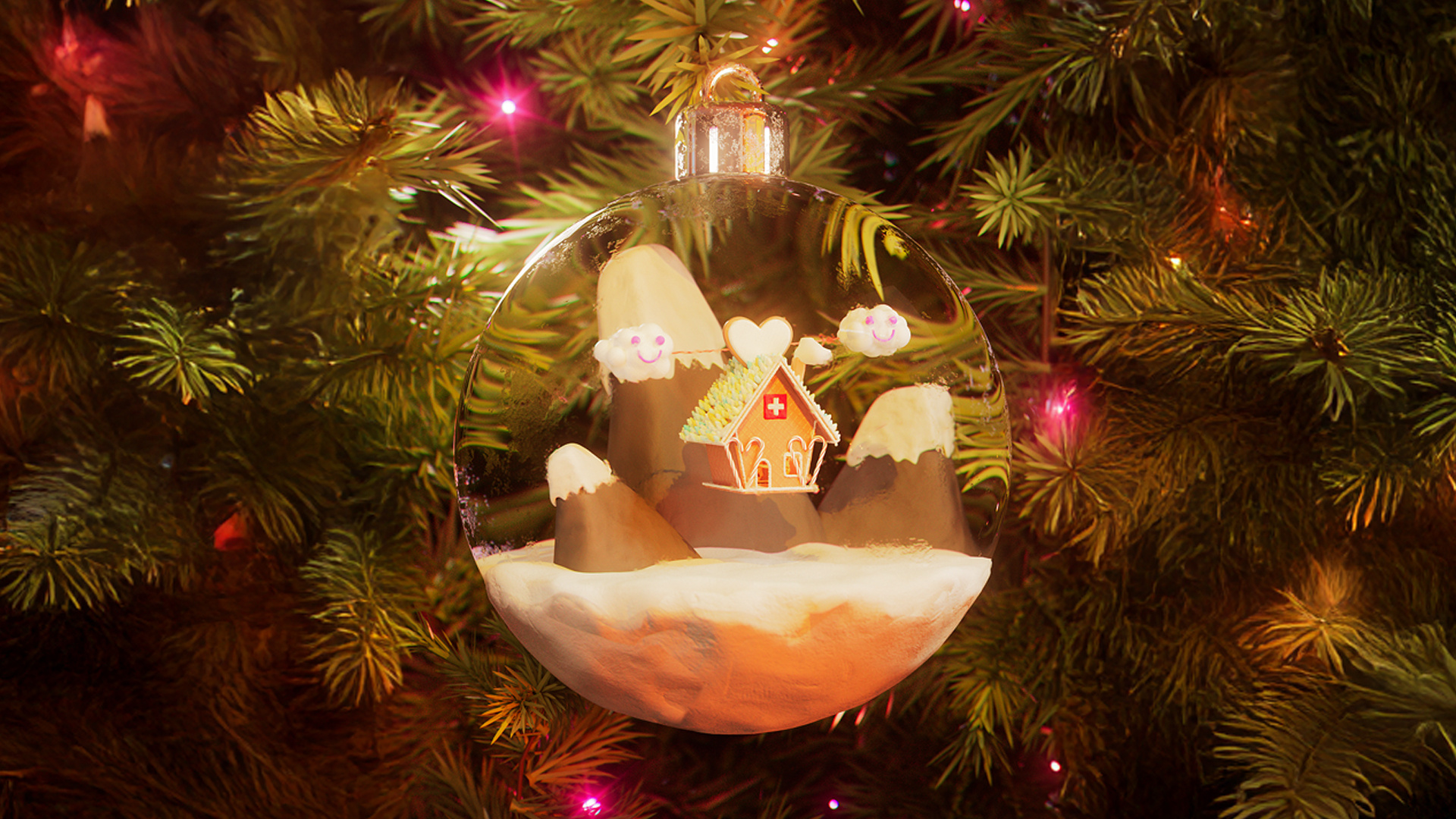 Merry Xmas <3 3d animation branding graphic design houdini logo merry xmas motion design motion graphics new year newyear redshift ui xmas