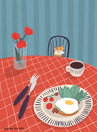 Sunday breakfast illustration procreate