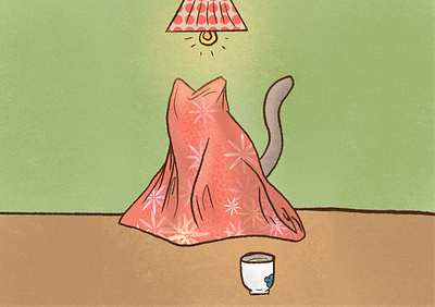 cat under a blanket design digital art drawing graphic design illustration procreate