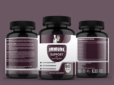 immne support spplement label design graphic design label design packging