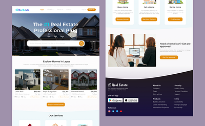 Real Estate Website / Landing Page / Construction branding construction design landing page logo real estate ui ux visual design website