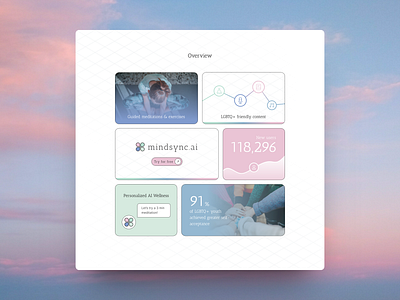 mindsync.ai - Digital Wellness Bento Grid Design Concept ai bento bento grid branding design figma illustration lgbtq logo ui web web design website