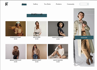 G - A Fashion E-commerce Website cloth ecommerce fashion green grey landing page man person product product design scarf shirt style trouser ui ux web design web page website woman
