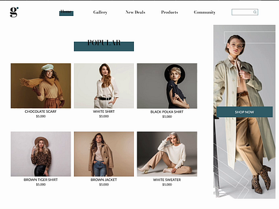 G - A Fashion E-commerce Website cloth ecommerce fashion green grey landing page man person product product design scarf shirt style trouser ui ux web design web page website woman